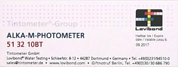 Alka-M-Photometer tablets, total alkalinity, pack of 100 pieces