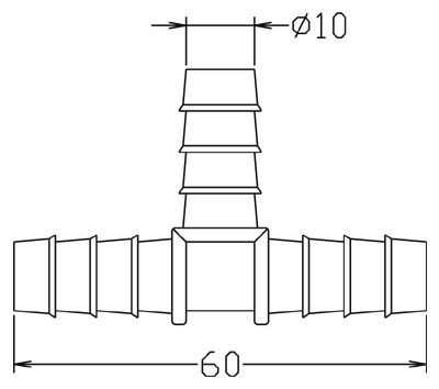 T-piece 90° - 10 mm