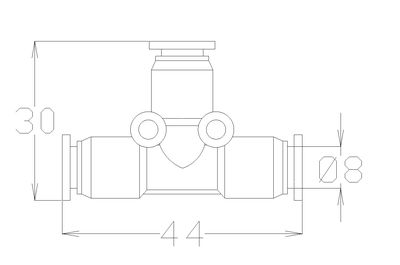 Schnellspannstück T-Stück 90°